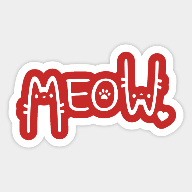 Meow Cat Sticker by The WYLD Tribe